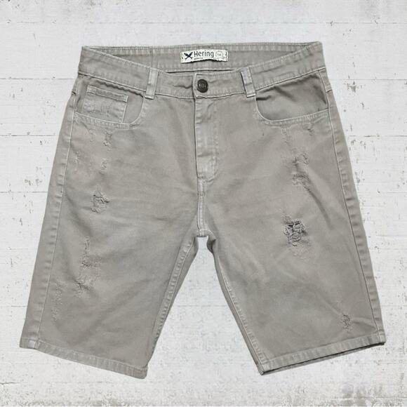 Hering Other - Hering Bermuda Distressed Khaki Jean Shorts Jorts Size US 32